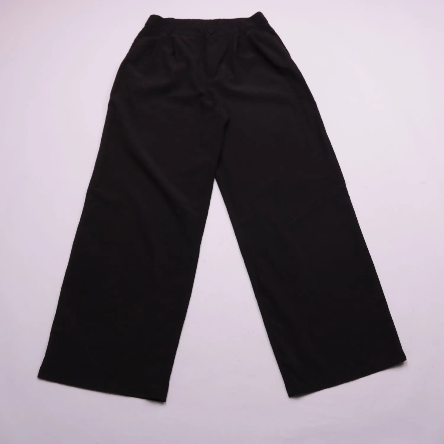 Чёрные брюки палаццо с высокой посадкой, размер 46 (M)