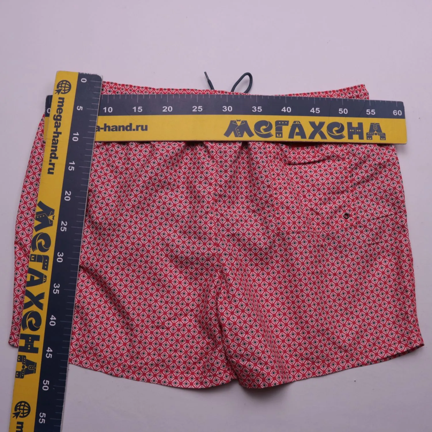 Красные шорты George с геометрическим принтом, размер 60 (3XL)